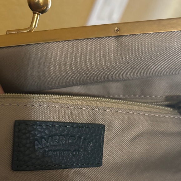 Chic Dark Green Leather Clutch - Picture 9 of 10